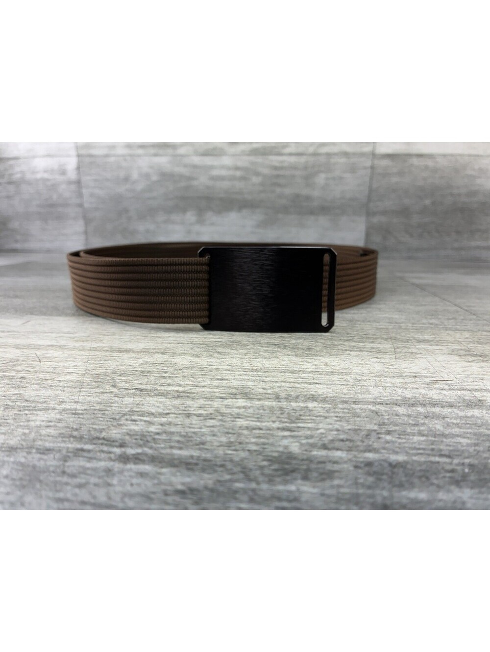 Grip6 Web Belt Gunmetal Brushed Buckle Minimalist Adjustable Brown
